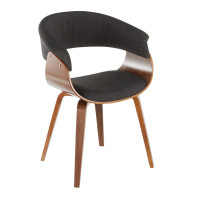Lumisource CH-VMONL WLCHAR Vintage Mod Mid-Century Modern Dining/Accent Chair in Walnut and Charcoal Fabric